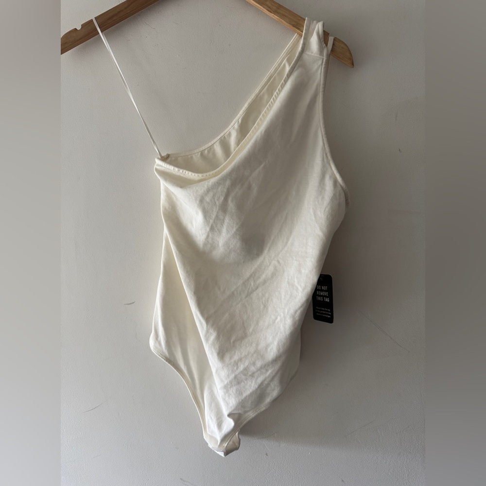 NEW!! Express Cream White One Shoulder Bodysuit